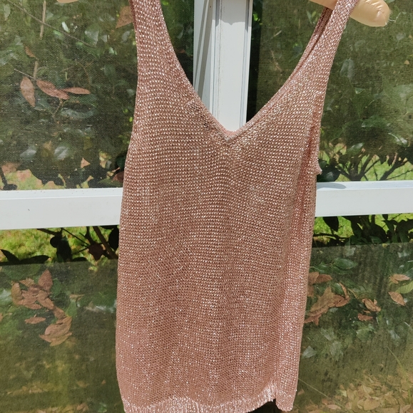 Bar III Tops - Rose Gold Metallic tank top